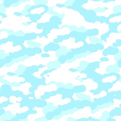 Fototapeta na wymiar Seamless pattern. The clouds are blue and white. Abstract background. Spots.