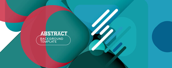 Modern geometric round shapes and dynamic lines, abstract background. Vector illustration for placards, brochures, posters and banners