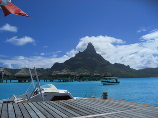 Beautiful day in island of Borabora Tahiti , starting from a great breakfast to awesome sunset on the beach.