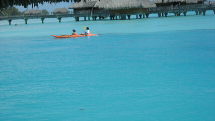 Beautiful day in island of Borabora Tahiti , starting from a great breakfast to awesome sunset on the beach.