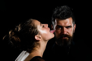 Seductive monk. Priest sin. Church Pastor with sexy nun.