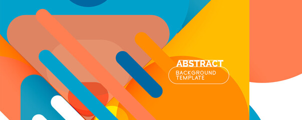 Modern geometric round shapes and dynamic lines, abstract background. Vector illustration for placards, brochures, posters and banners