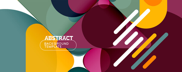Modern geometric round shapes and dynamic lines, abstract background. Vector illustration for placards, brochures, posters and banners