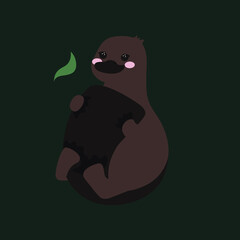 Vector graphics of a platypus. For stickers.