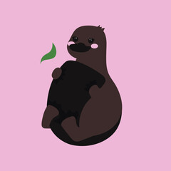 Vector graphics of a platypus. For stickers.