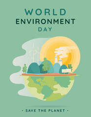 Save the planet poster for world environment day