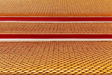 Clay tile roof at Thai temple pattern and background seamless