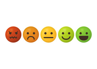 User experience feedback concept with different mood emoji. Feedback emoji form for web site or app