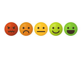 Naklejka premium User experience feedback concept with different mood emoji. Feedback emoji form for web site or app