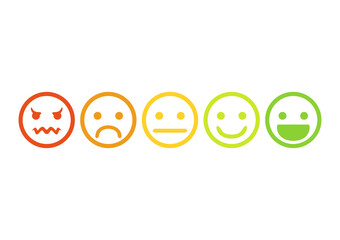 User experience feedback concept with different mood emoji. Feedback emoji form for web site or app