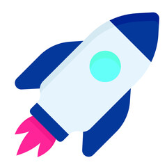start-up, launch flat icon , photography and digital art flat vector design