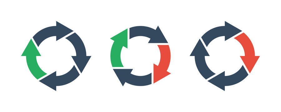 four round arrows set, vector icon