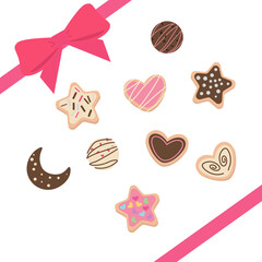 バレンタインのクッキーやチョコイラスト素材