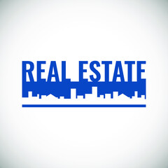 Real estate logo design. Vector illustration
