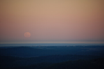 Super Moon on Sunshine Coast Horizon