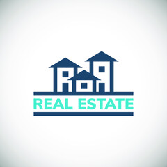 Real estate logo design. Vector illustration