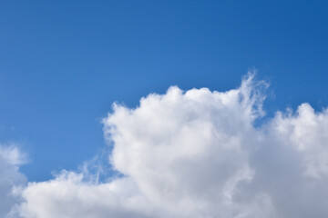 Beautiful blue sky with cloud, lovely day, nature background.