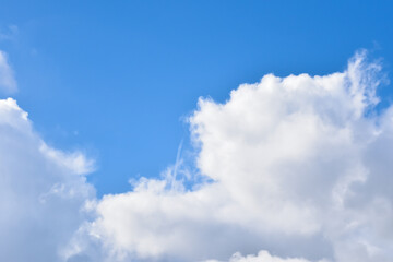 Beautiful blue sky with cloud, lovely day, nature background.