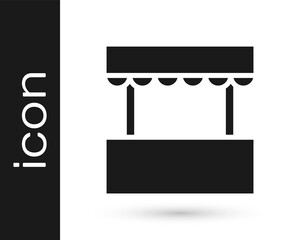 Black Ticket box office icon isolated on white background. Ticket booth for the sale of tickets for attractions and sports. Vector.