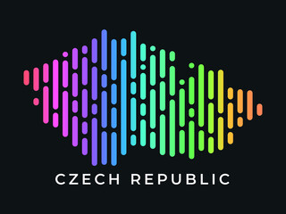  Digital modern colorful rounded lines Czech Republic map logo vector illustration design.