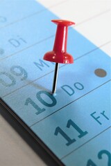 calendar on the table