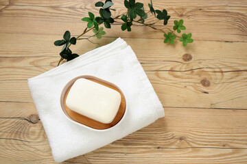 せっけんとタオル