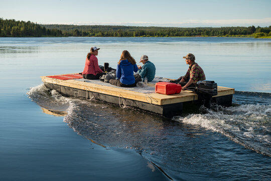 People on motor raft