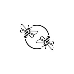 Bee icon isolated on white background