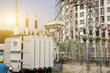 Installation of large power transformers in power substations