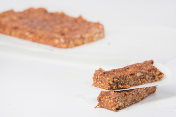 bar with chocolate protein and unsweetened nuts