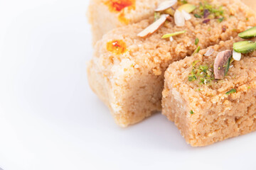 Indian Mithai Hot Milkcake Kalakand Burfi Or Alwar Ka Mawa Barfi Made Of Khoya Curdle Doodh Malai...