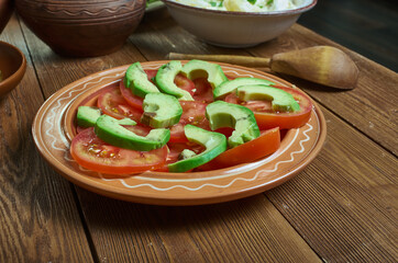 Simple tomato salad with avocado
