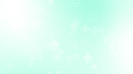 Fototapeta premium Medical green blue cross pattern healthcare background.