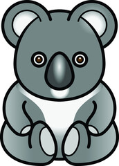 An Australian gray koala sitting down teddy bear style.