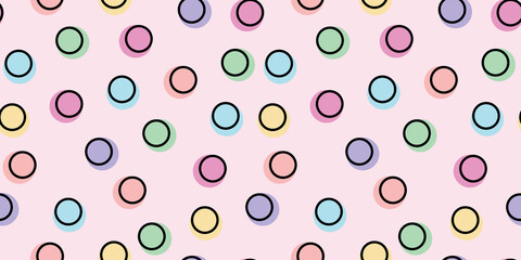 Scattered, random circles seamless repeat pattern background