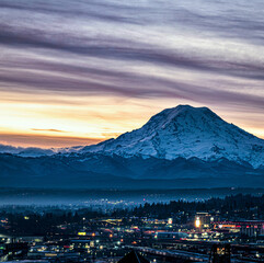 mountain at night