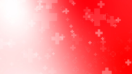 Abstract medical health red white cross pattern background.