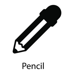 pencil glyph icon isolated on white background