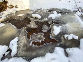 snow on the river