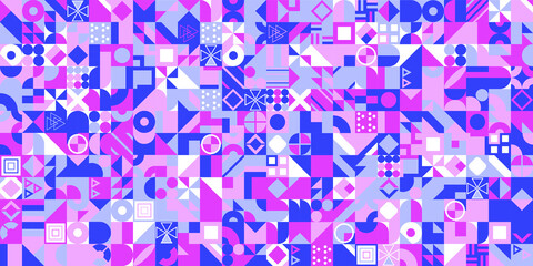 Decorative ornament of geometric shapes. Colorful geometric pattern background