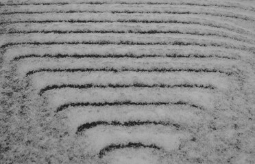 snow frost on car window