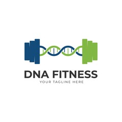 Gym DNA fitness logo design vector