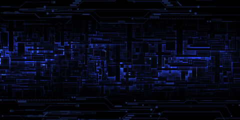 Futuristic 3d geometry block complex digital hi tech architecture wall.Future background.3d illustration and rendering.