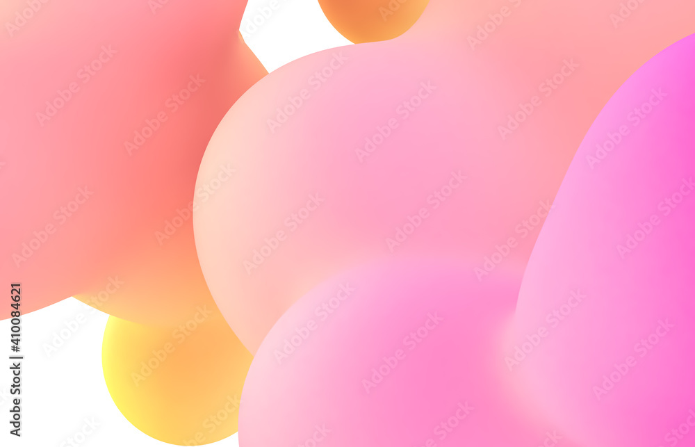 Aufkleber abstract 3d art background. holographic floating liquid blobs, soap bubbles, metaballs.