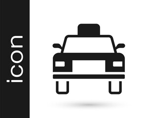 Black Taxi car icon isolated on white background. Vector.