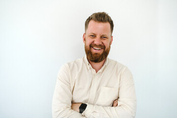 Portrait of smiling man looking at camera
