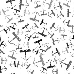 Black Railway icon isolated seamless pattern on white background. Railroad overhead lines. Contact wire. Vector.