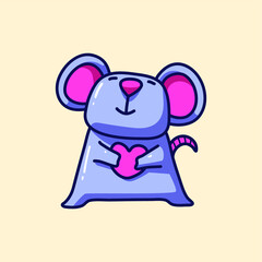 mouse cartoon with a heart