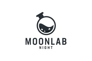 Moon logo with laboratory gradient concept