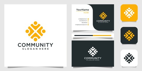 Set of community logo design inspiration - obrazy, fototapety, plakaty